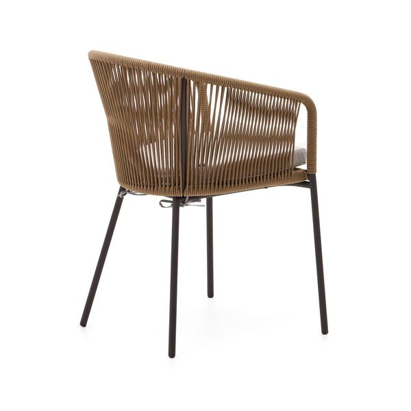 Beež metallist/polsterdatud aiatool Yanet – Kave Home-image-4