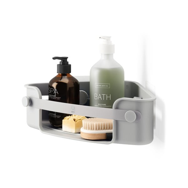 Hall isekandev vannitoa nurgariiul, mis on valmistatud taaskasutatud plastist Flex Adhesive - Umbra-image-3