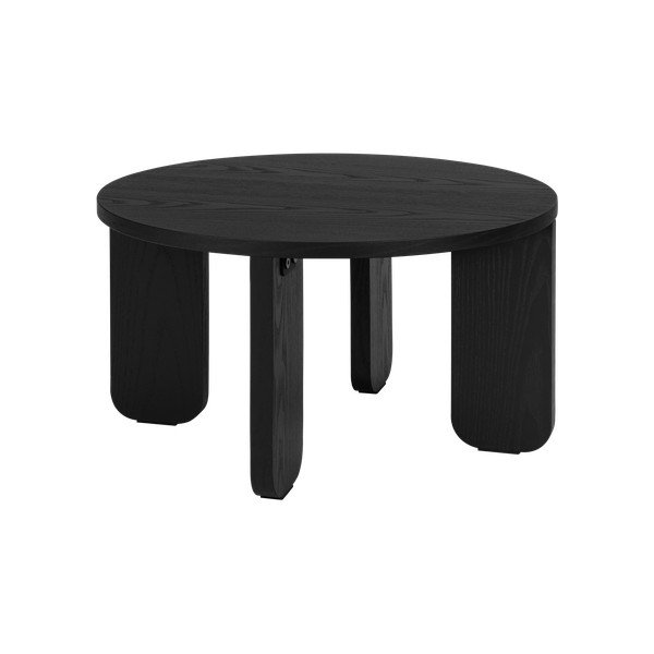 Must ümmargune kohvilaud tammepuust pealispinnaga, ø 55 cm Kuvu - noo.ma