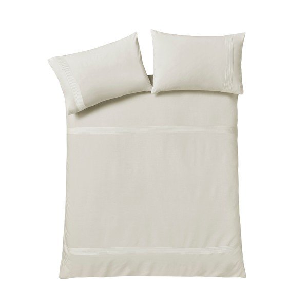 Kreemikas kaheinimese voodipesu 200x200 cm Pintuck Easy Iron Percale - Catherine Lansfield