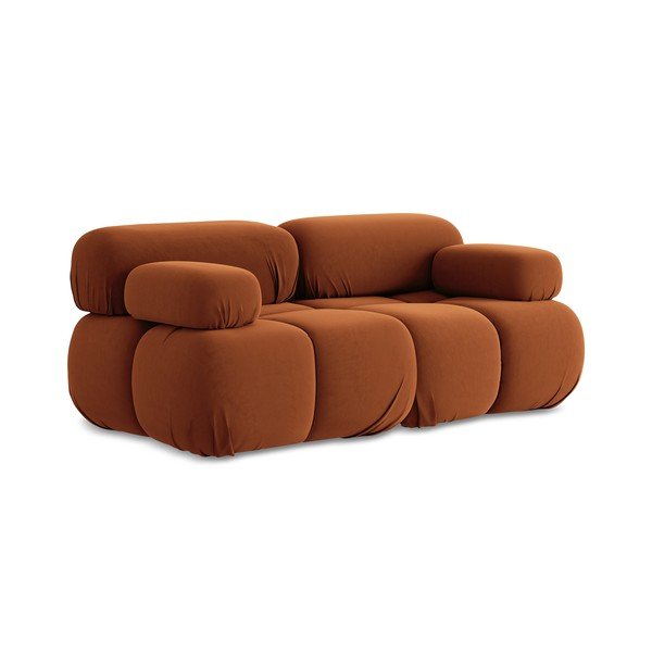 Oranž sametist moodulsofa 190 cm Lokua - Makamii-image-3