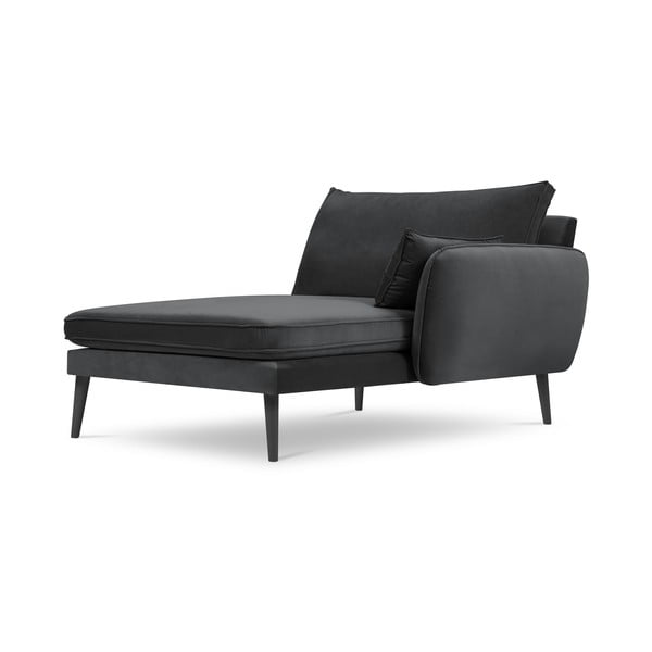 Tumehall mustade jalgadega sametist lounge-tool , paremas nurgas Lento - Kooko Home