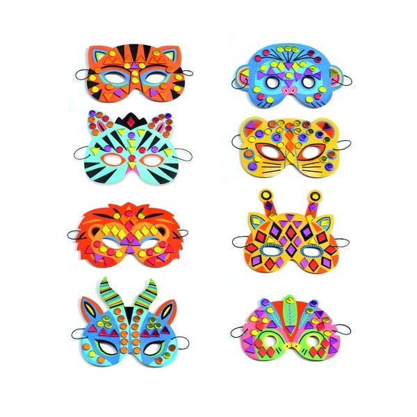 Komplekt 8 džungliloomade maski valmistamiseks - Djeco