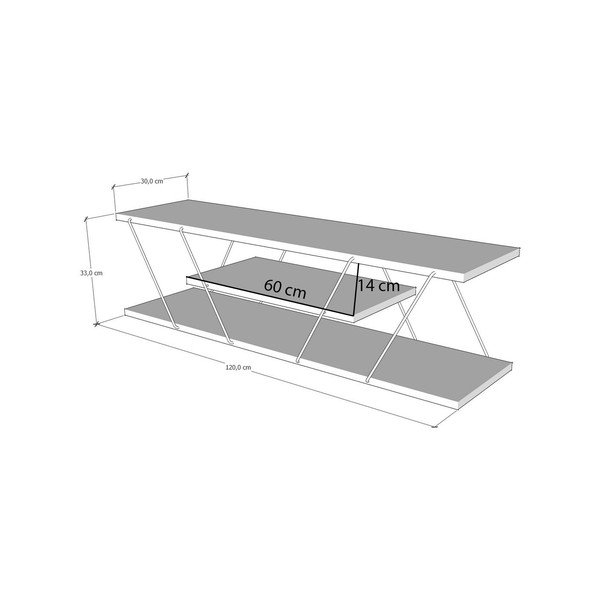TV-laud pähklipuu dekooriga 120x33 cm Canaz - Kalune Design-image-4
