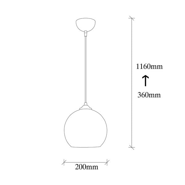 Ookerkollane-must rippvalgusti klaasist varjuga ø 20 cm Camini - Opviq lights-image-4