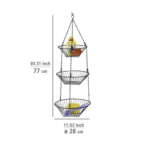 Metallist rippuv puuviljakorv Trio - Wenko-image-2