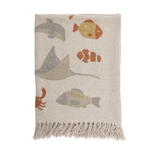 Beež puuvillane beebitekk 100x80 cm Abaas - Bloomingville Mini-image-1