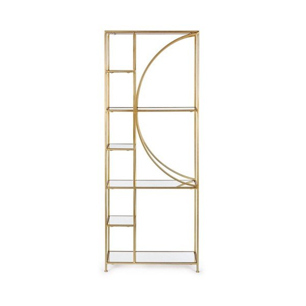 Kuldse värvi terasest raamaturiiul 66x176x25,5 cm Elenor - Bizzotto