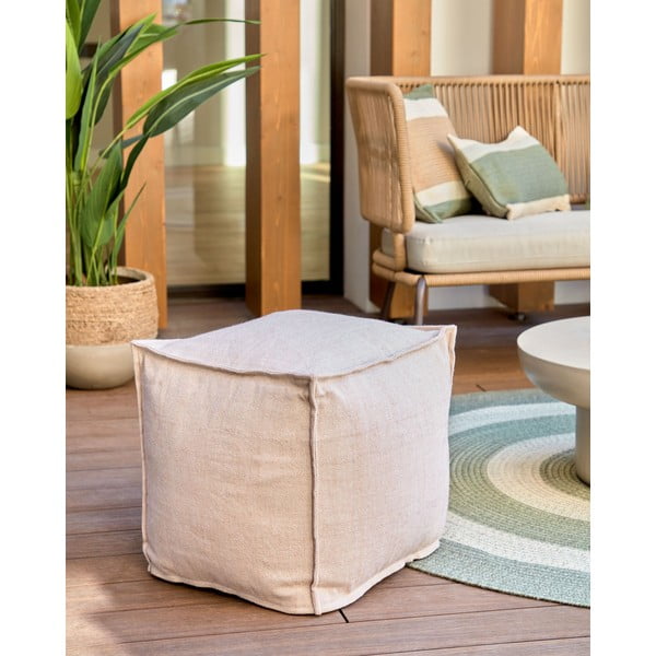 Beež aiapuff Leeith, 40 x 39 cm - Kave Home-image-3