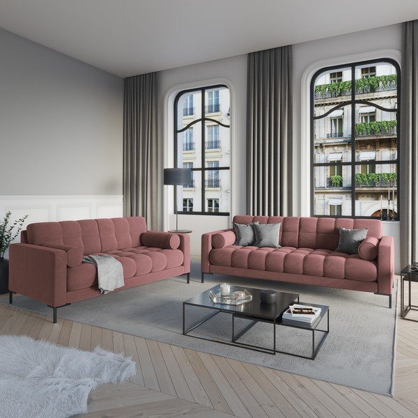 Roosa sametne diivan Bali - Cosmopolitan Design-image-1