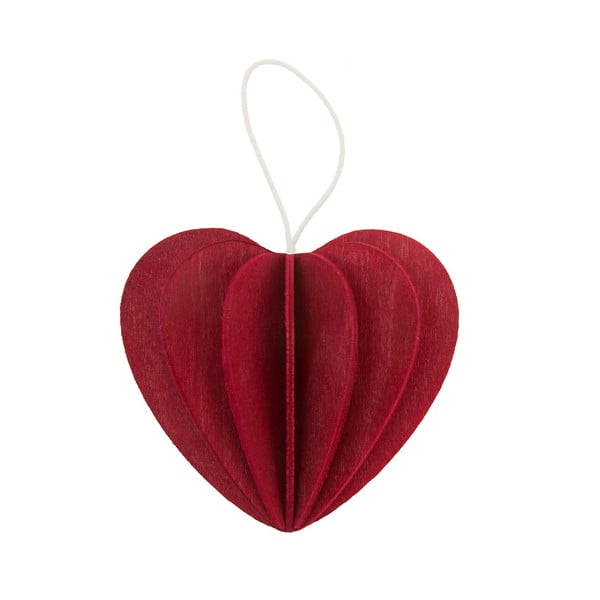Skládací pohlednice Heart Bright Red, 6.8 cm