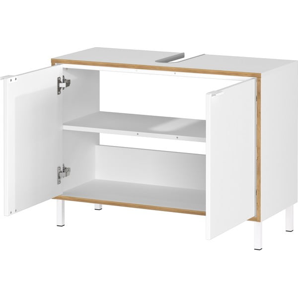 Valge kõrge valamukapp 80x60 cm Topeka - Germania-image-3