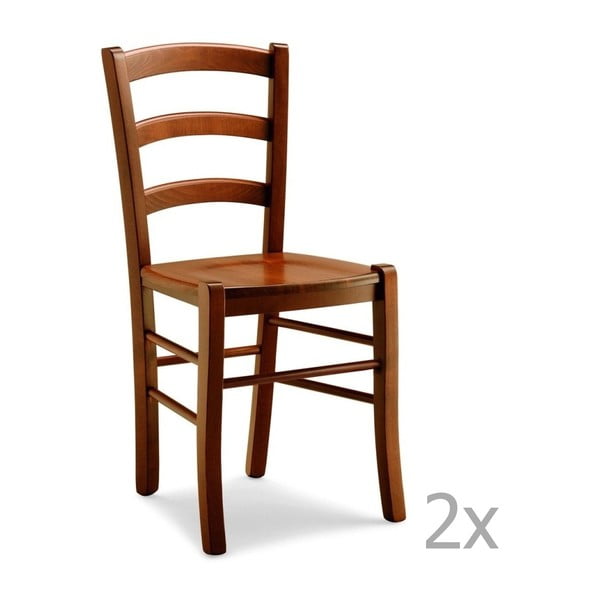 Sada 2 dřevěných jídelních židlí Castagnetti Pranzo