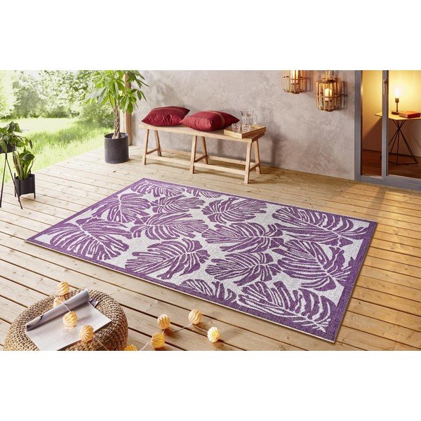Lilla ja beež õuevaip , 140 x 200 cm Monstera - NORTHRUGS-image-1