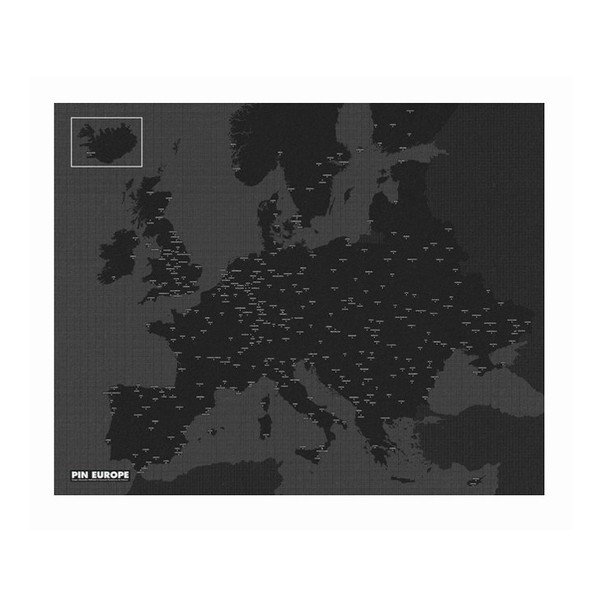 Must seinakaart Euroopast Pin World, 100 x 80 cm Pin Europe - Palomar-image-1