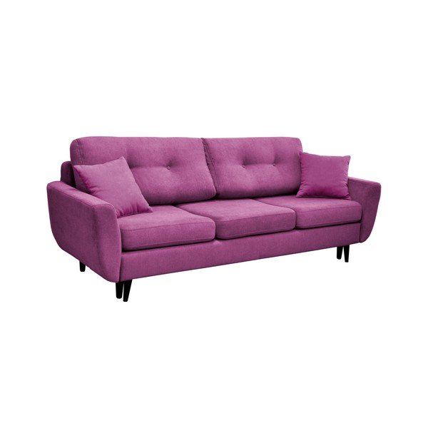 Fialová trojmístná rozkládací pohovka s černými nohami Mazzini Sofas Jasmin-image-3