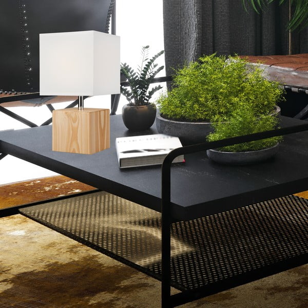 Helepruun laualamp tekstiilist varjuga, kõrgus 29,5 cm Natura - LAMKUR-image-1