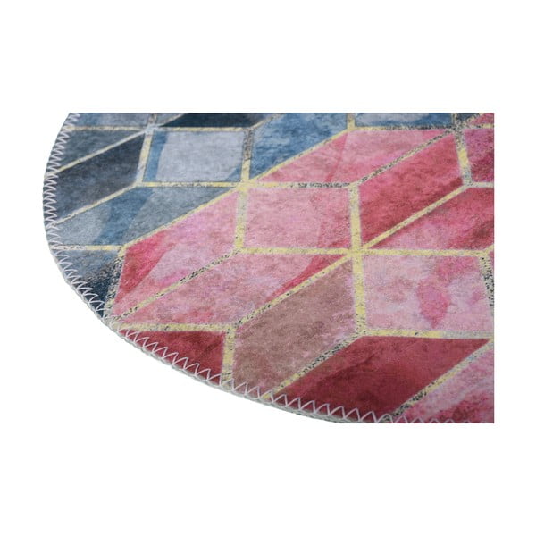 Roosa ja helehall pestav ümmargune vaip ø 100 cm - Vitaus-image-2