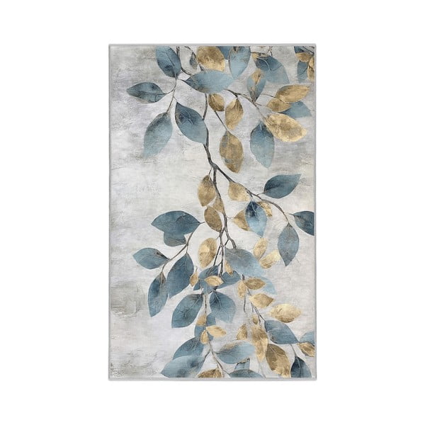 Helesinine-kuldne pestav vaip 120x180 cm Golden Leaves - Mila Home