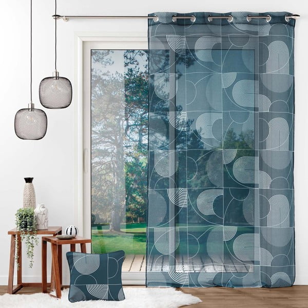 Tumesinine voile kardin 140x280 cm Esquisse - douceur d'intérieur-image-2