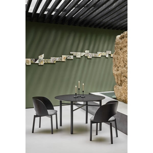 Must ümmargune söögilaud, ø 120 cm Junco - Teulat-image-1