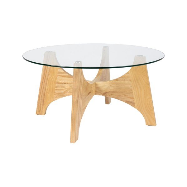 Ümmargune diivanilaud klaasist pealispinnaga ø 80 cm Kobe - Zuiver