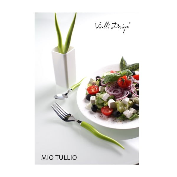 Sada příboru Mio Tullio 5 ks, zelená/bílá-image-3