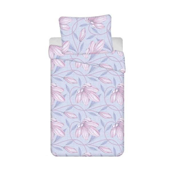 Helesinine-roosa 4-osaline puuvillane voodipesu üheinimesevoodile 140x200 cm Orona - Jerry Fabrics