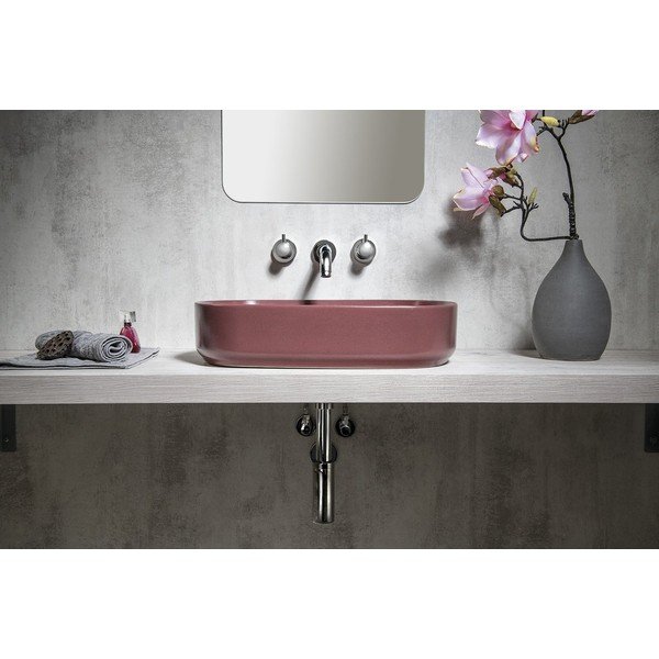 Punane keraamiline valamu 55x36 cm Infinity Oval – Sapho-image-3