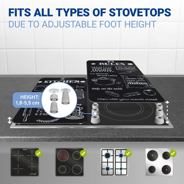 Karastatud klaasist pliidikatted 2tk komplektis 52x30 cm Kitchen Rules - Maximex-image-4