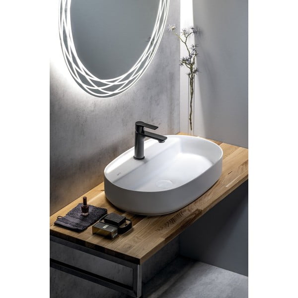 Valge keraamiline valamu 60x40 cm Infinity Oval - Sapho-image-1