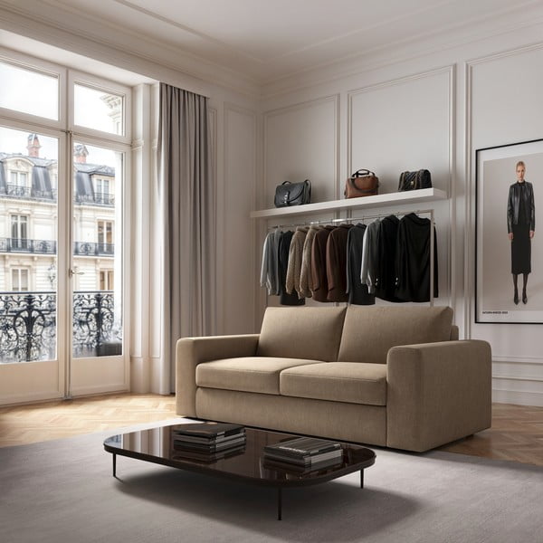 Helepruun sametist diivan 218 cm Baga - Rodier-image-1