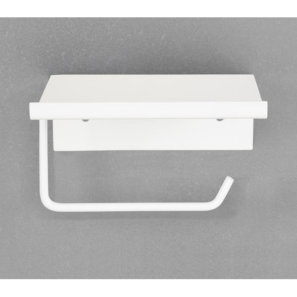 Valge isekinnituv metallist WC-paberi hoidja koos riiuliga Desulo - Wenko-image-4