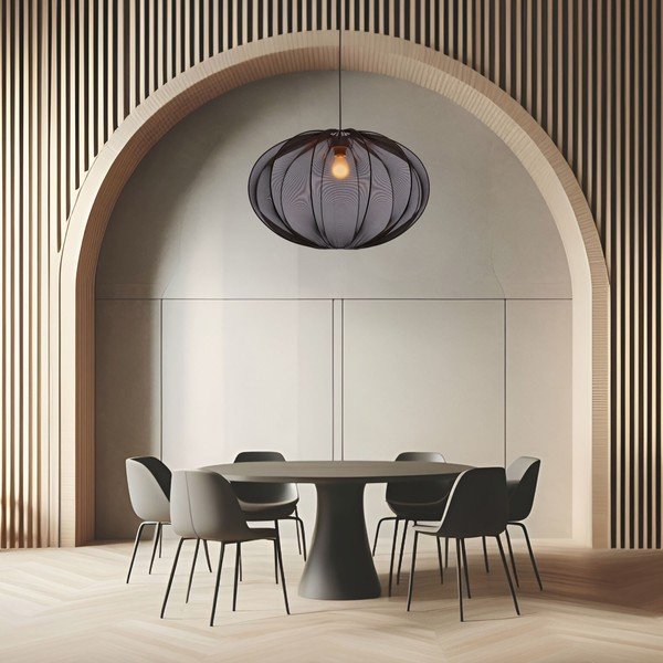 Must rippvalgusti tekstiilist varjuga ø 60 cm Mellow - Candellux Lighting-image-1