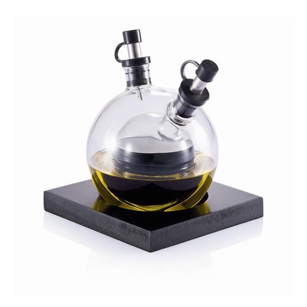 Käsitsi puhutud klaasist õli- ja äädikakonteiner koos XD Design alusplaadiga Orbit - XD Design-image-1