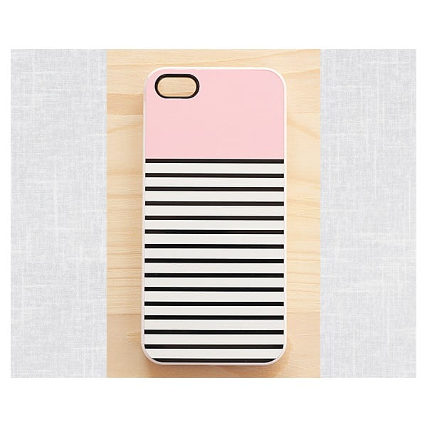 Obal na iPhone 4/4S, Striped Pastel Pink/white