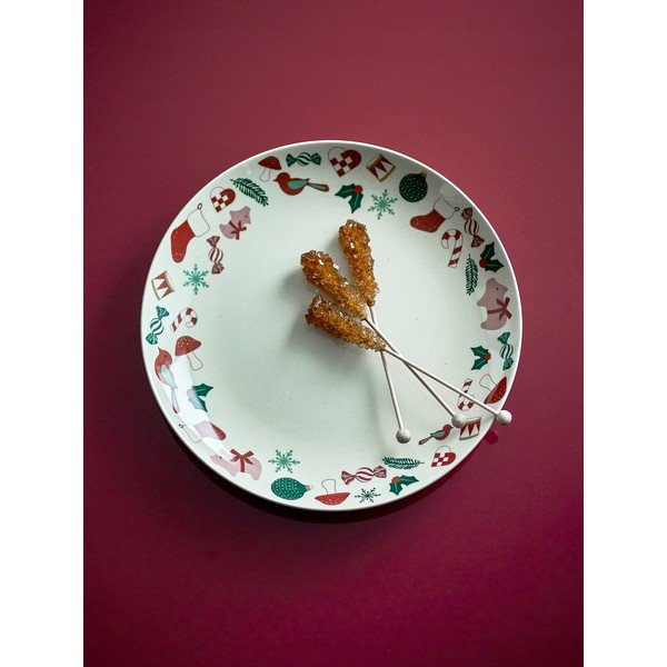 Kreem kivikeraamikast serveerimistaldrik jõulumotiiviga, ø 28 cm Yule - Bloomingville-image-2