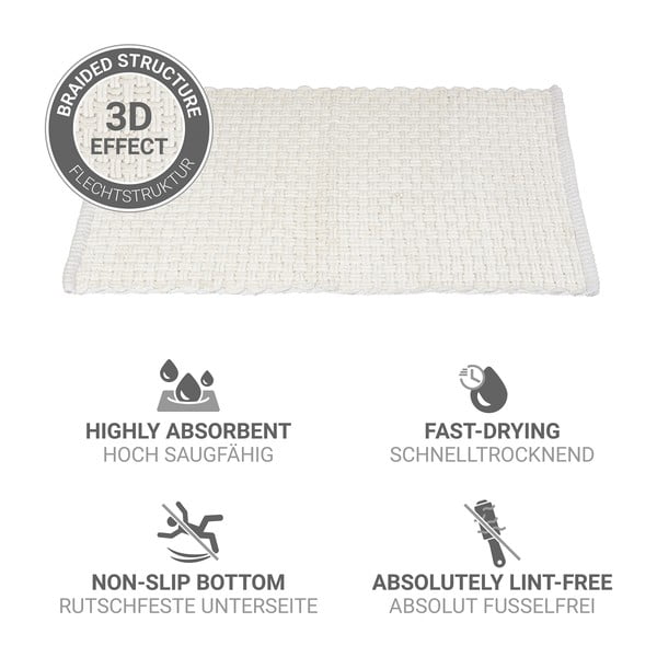 Valge tekstiilist vannitoamatt 50x80 cm Ecoli - Wenko-image-4