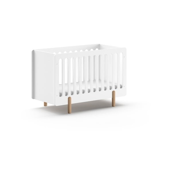 Valge männipuidust võrevoodi 60x120 cm SMILE - Vipack-image-2