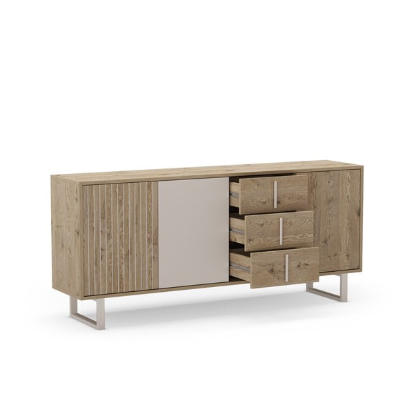 Hall-tammedekooriga madal kummut 180x80 cm Millay - Marckeric-image-4