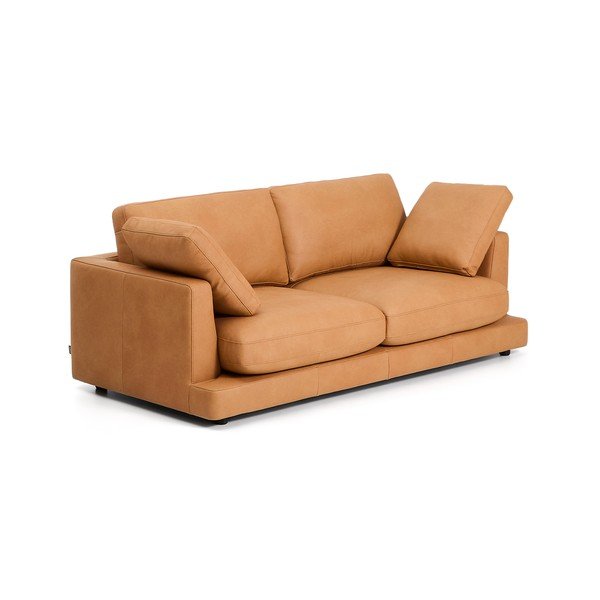 Pruun nahkdiivan 210 cm Gala - Kave Home