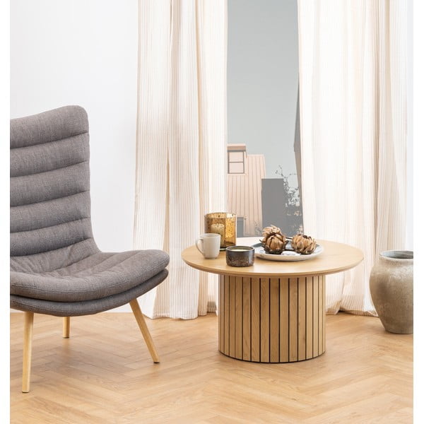 Ümmargune kohvilaud tammeplaadiga ø 80 cm Yale - Actona-image-1