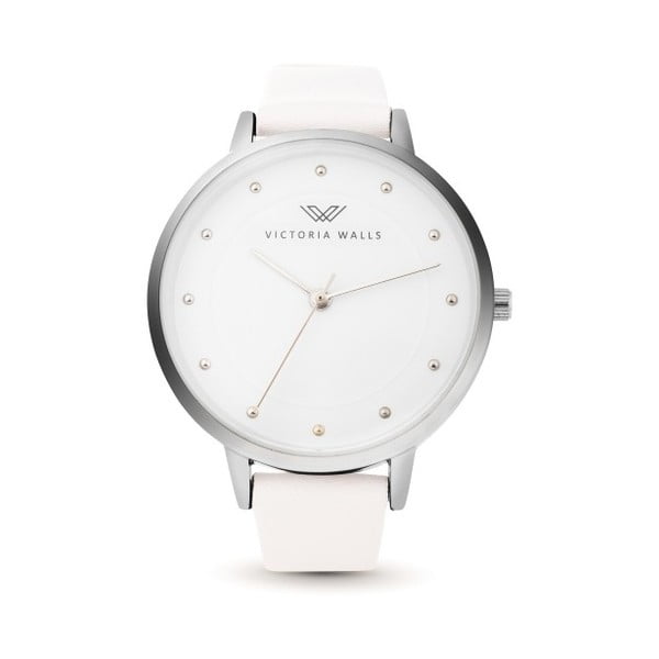 Dámské hodinky s bílým koženým řemínkem Victoria Walls Mist