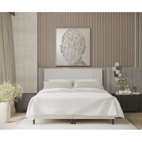 Beež polsterdatud kaheinimese voodi koos panipaigaga 140x200 cm Musca - Maison de Rêve-image-3