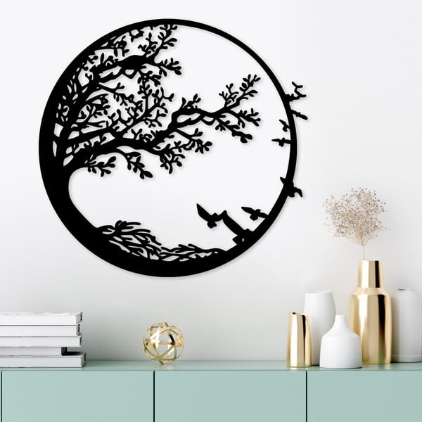Metallist seinakaunistus 68x66 cm Tree - Wallity-image-2