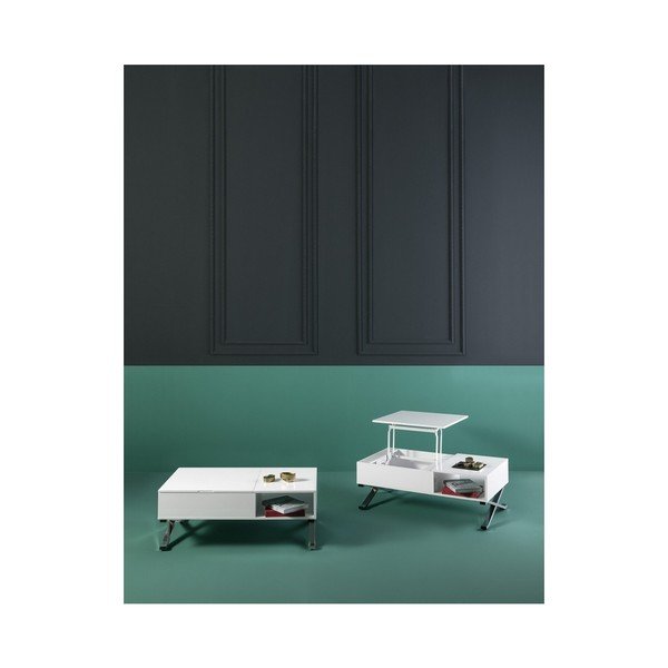 Bílý konferenční stolek s vysouvací deskou Marckeric Manila-image-3