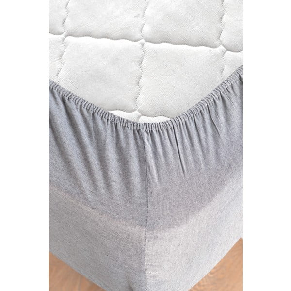 Must ja hall puuvillane kahekohaline voodilina/ pikendatud voodilina 200x220 cm - Mila Home-image-4