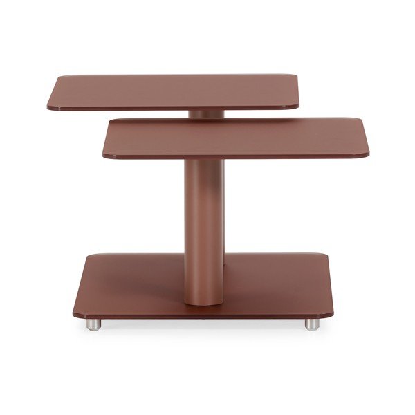 Terrakota värvi klaasist kohvilaud 54x115 cm Elvi - Marckeric-image-2