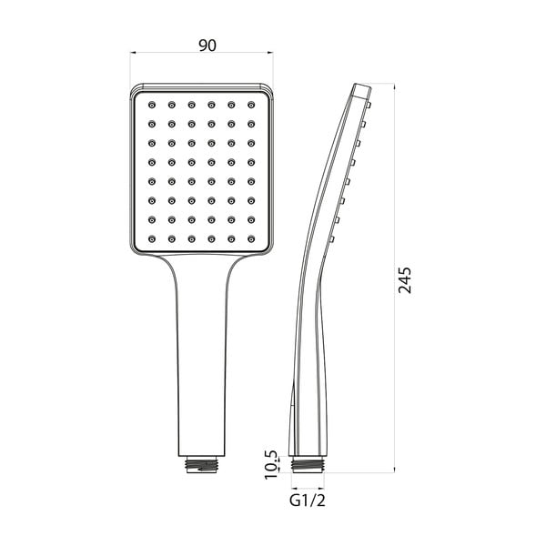 Hõbedane plastikust dušiotsik - Sapho-image-1
