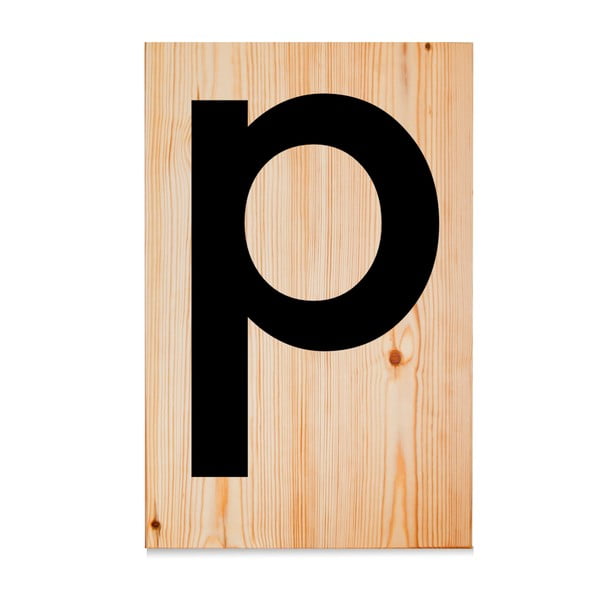 Dřevěná cedule Letters P